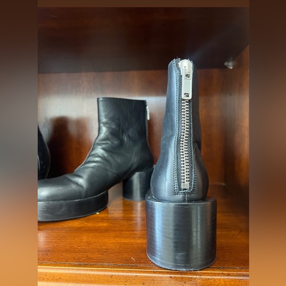 MM6 MAISON MARTIN MARGIELA Black Décolleté Platform Heel Bootie Size 38 - Picture 6 of 17